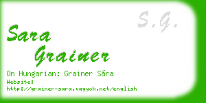 sara grainer business card